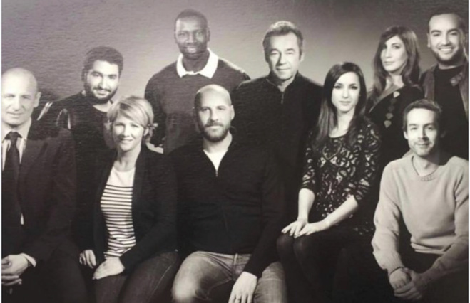 Michel Denisot, Yann Barthès, Omar Sy, Fred Testot, Ariane Massenet, Jean Michel Aphatie et les autres membres de l'équipe du Grand Journal Michel Denisot, Yann Barthès, Omar Sy, Fred Testot, Ariane Massenet, Jean Michel Aphatie et les autres membres de l'équipe du Grand Journal