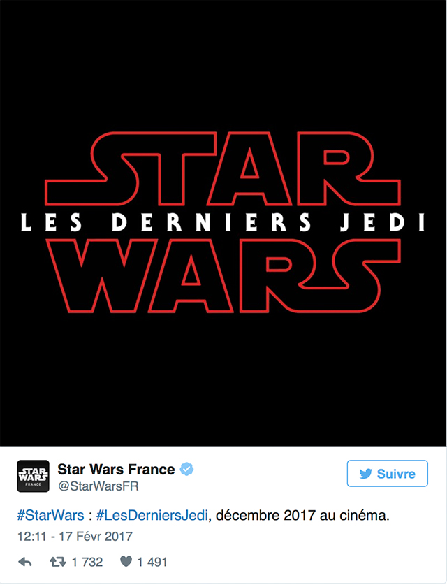 Star Wars 8, les derniers Jedi : en français ça change tout! Star Wars 8, les derniers Jedi : en français ça change tout!