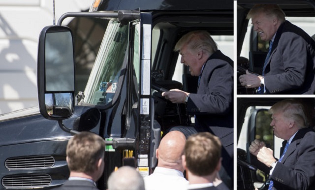 Donald Trump joue au camionneur à la Maison Blanche! Donald Trump joue au camionneur à la Maison Blanche!