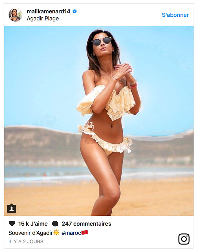 Photo sexy de Malika Ménard en maillot de Bain Photo sexy de Malika Ménard en maillot de Bain