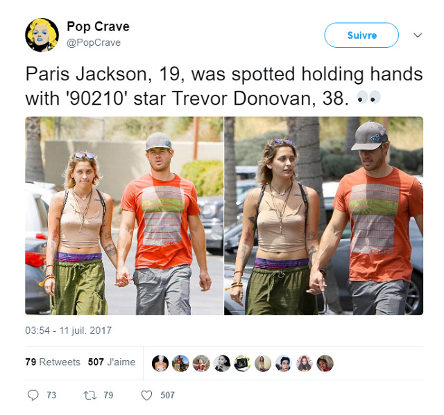 Paris Jackson en couple avec un homme deux fois plus âgé! Paris Jackson en couple avec un homme deux fois plus âgé!