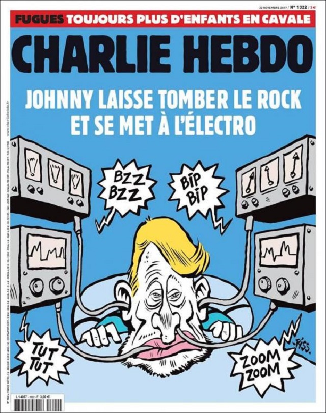 Char­lie Hebdo: la une sur Johnny Hallyday qui divise les fans du chan­teur