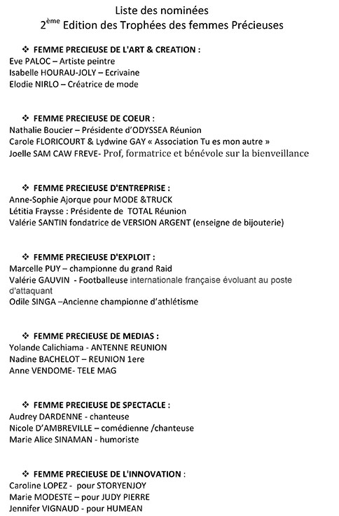 Les Trophées des Femmes Précieuses : 2e édition Les Trophées des Femmes Précieuses : 2e édition