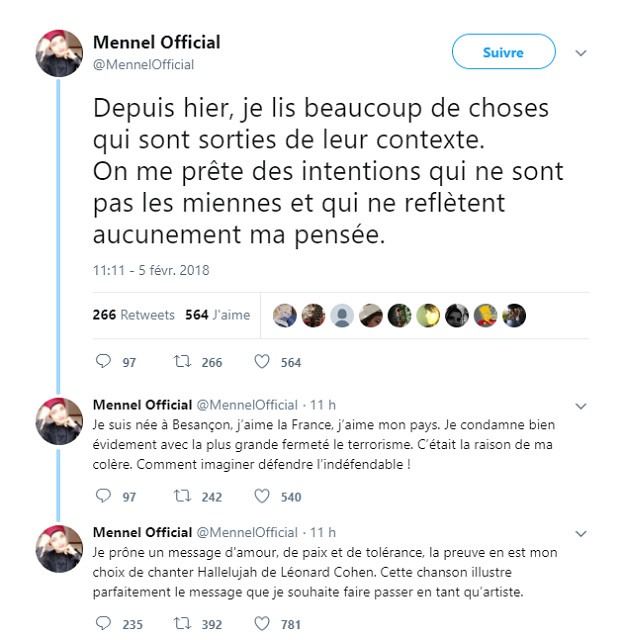 The Voice: Mennel rattrapée par des tweets controversés