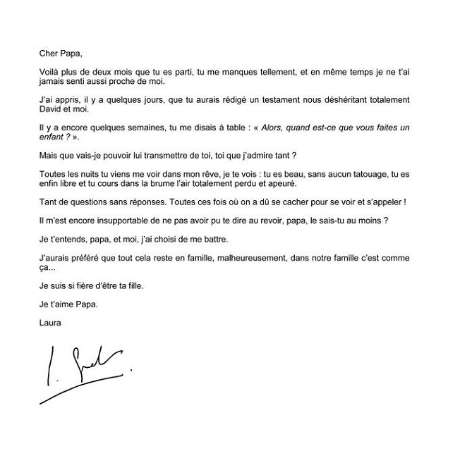 Testament de Johnny Hallyday : la lettre de Laura Smet à son père Testament de Johnny Hallyday : la lettre de Laura Smet à son père