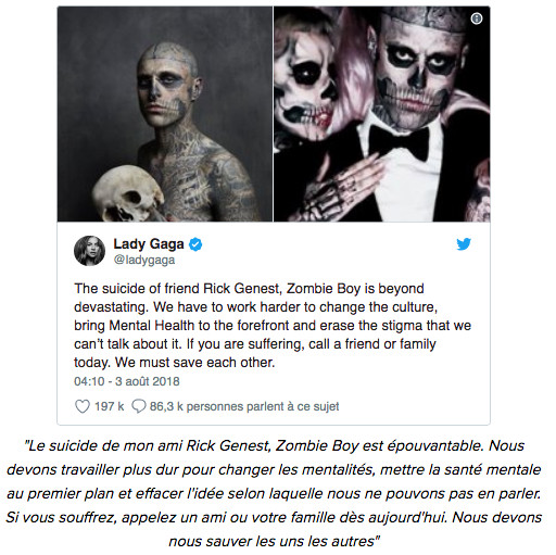 Zombie Boy s'est suicidé à 32 ans. Il laisse un dernier message sur les réseaux sociaux Zombie Boy s'est suicidé à 32 ans. Il laisse un dernier message sur les réseaux sociaux
