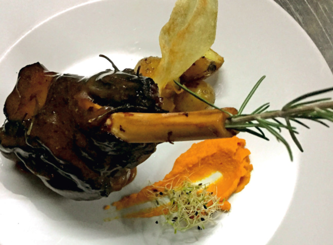 Souris d’agneau braisée au cidre