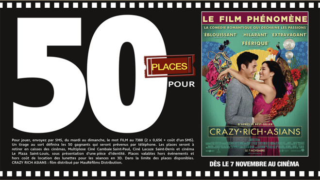 Cinéma - 50 places à gagner pour " Crazy Rich Asians " avec le réseau Mauréfilms