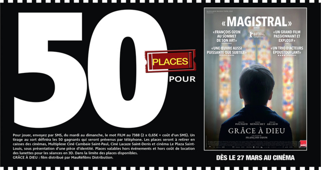 Cinéma - 50 places à gagner pour " GRÂCE A DIEU " avec le réseau Mauréfilms