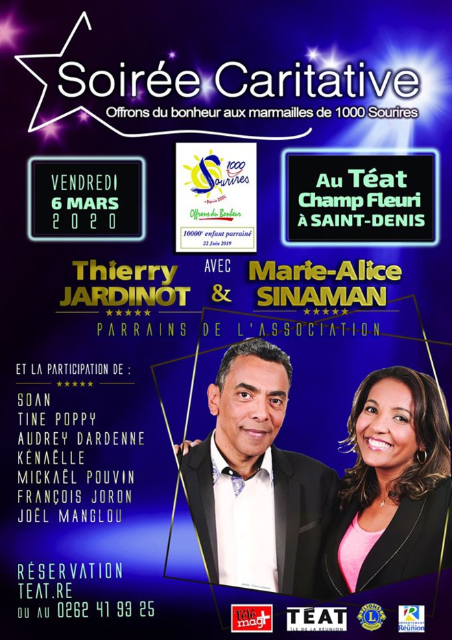 Soirée caritative : Offrons du Bonheur aux marmailles de 1000 sourires