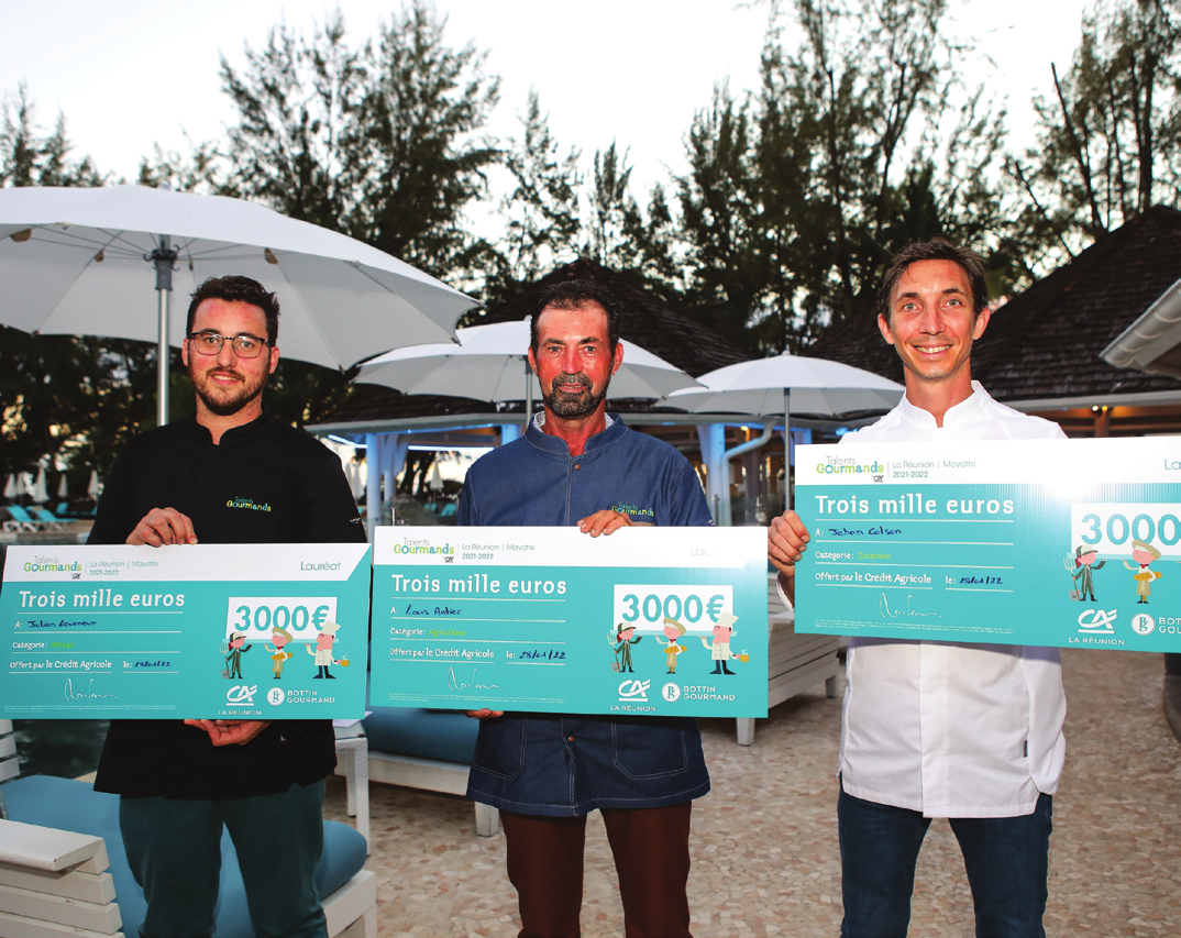 Les lauréats : Julien Leveneur, catégorie Artisan, Louis Antier, catégorie Agriculteur et Jehan Colson, catégorie Cuisinier