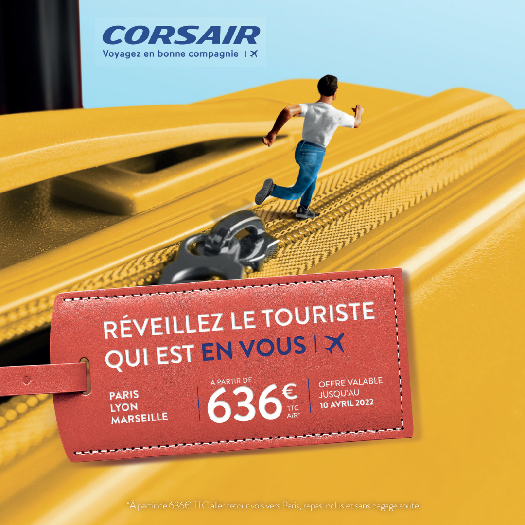 * à partir de 636€ TTC aller retour vers Paris, repas inclus et sans bagage soute