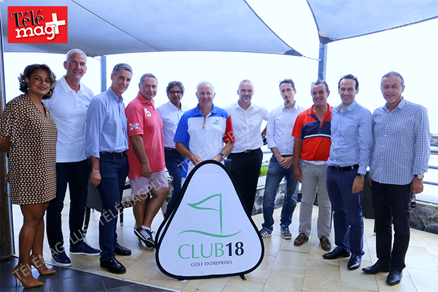 Isabelle Hocqueloux, Télémag+, Marc Henri Ravaux, Gérant du Groupe MDSI, Arnaud Maisonobe, Goupe Macé, Daniel Condina, DG de Réunitours, Alain Cassam-Chénaï des Dauphins, Dominique Gaudel, Gil Guillomin, Attaché commercial Air France, Erwan Edern, Responsable Communication Air France, Jean Marie Hoareau, Président de la Ligue Réunionnaise de Golf, Jean Pascal Guidonis, Dir Commercial Air France et Mario Lechat, PDG du Groupe Cyrano