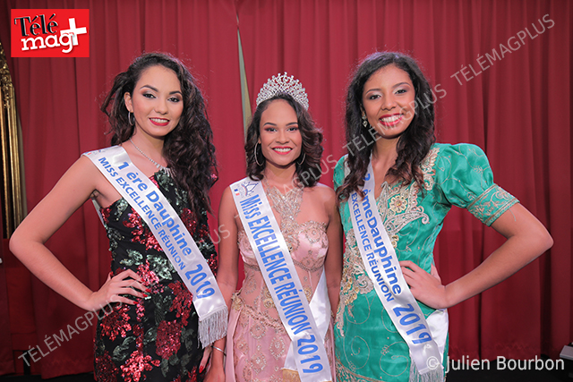 Anaïne Turpin, 1ère dauphine Miss Excellence Réunion 2019, Chloé Lebon, Miss Excellence Réunion 2019 et Océane Martin, 2ème dauphine Miss Excellence Réunion 2019