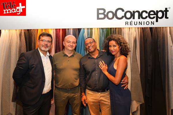 Stéphane Pissel, co-gérant BoConcept, David Labarrere, directeur commercial BNP, Bruno Sincère, chargé d'affaires pro et son épouse, Cathy