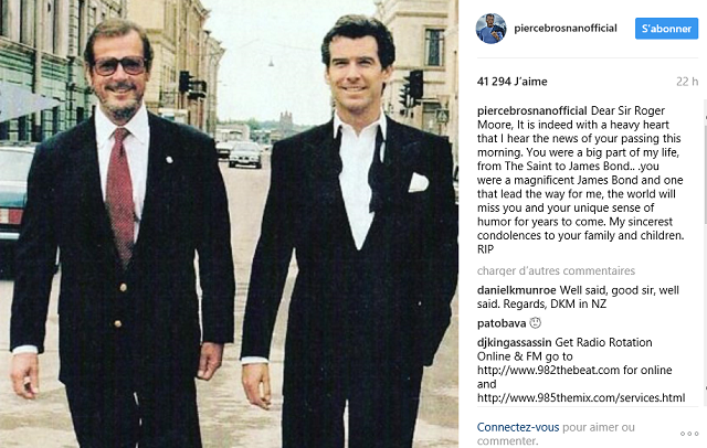 Roger Moore, hommage Pierce Brosnan