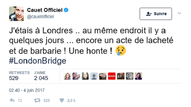 Londres: hommage Cauet