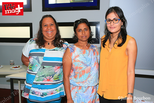  Christine Enguerrand, vice-présidente AFER Réunion,   Selvy Bala, présidente AFER Réunion   et Anne Vendôme, responsable de rédaction Télémag 