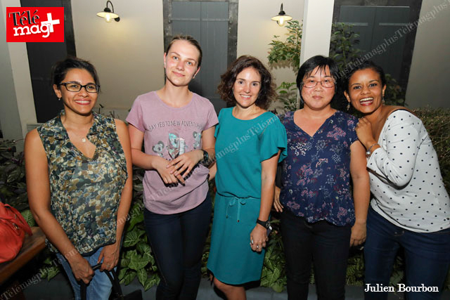 Vanessa Salambo, RH SERR, Sabina, prof de compa, Delphine Vincent, responsable marketing Vapiano, Nathalie Ah-Thiane, responsable logistique SERR et Aurélie Baben, adjointe de responsable logistique SERR 