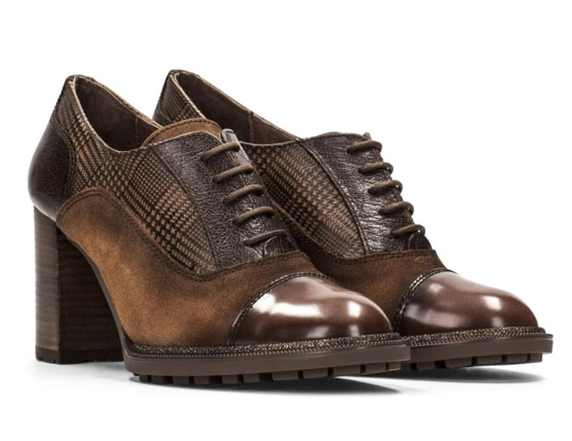 ￼Derbies richelieu Hispanitas à talons, modèle low boot en cuir - Chaus’en folie