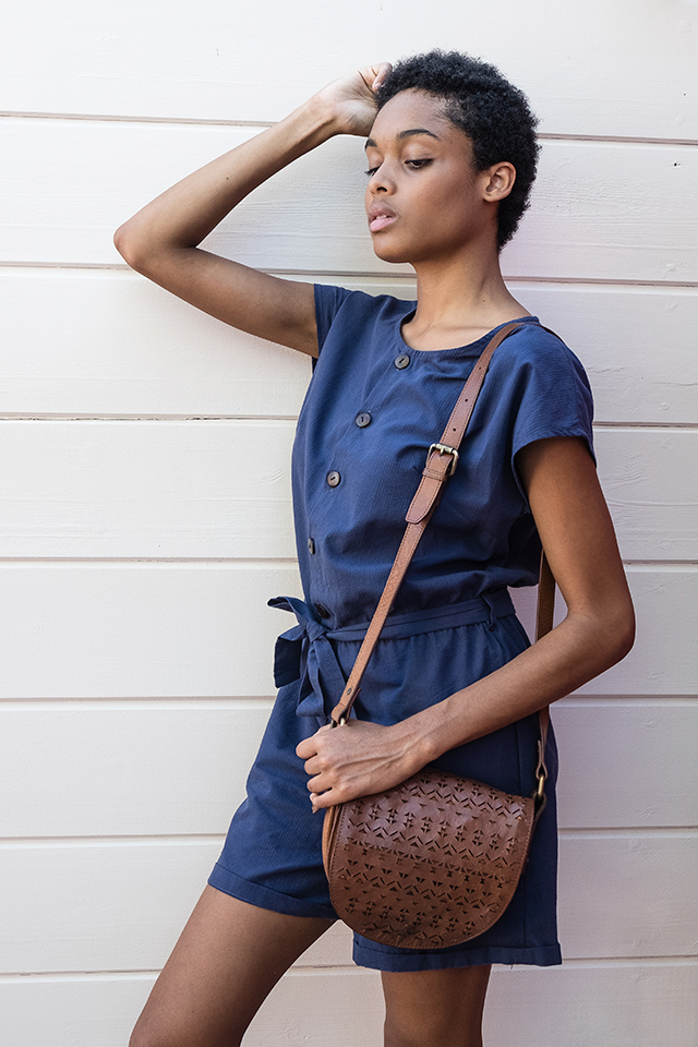  Combishort « You&Me » bleue à boutonner et nouer à la taille 130€ (Photo Goodbye Horses Photographie) - Almamaren