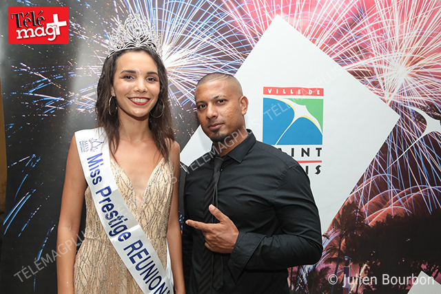 Rachel Grondin, Miss Prestige Réunion 2018 et Joel Hoarau, gérant du restaurant la Cocoteraie